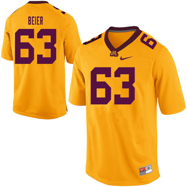 Men #63 Austin Beier Minnesota Golden Gophers College Football Jerseys Sale-Yellow